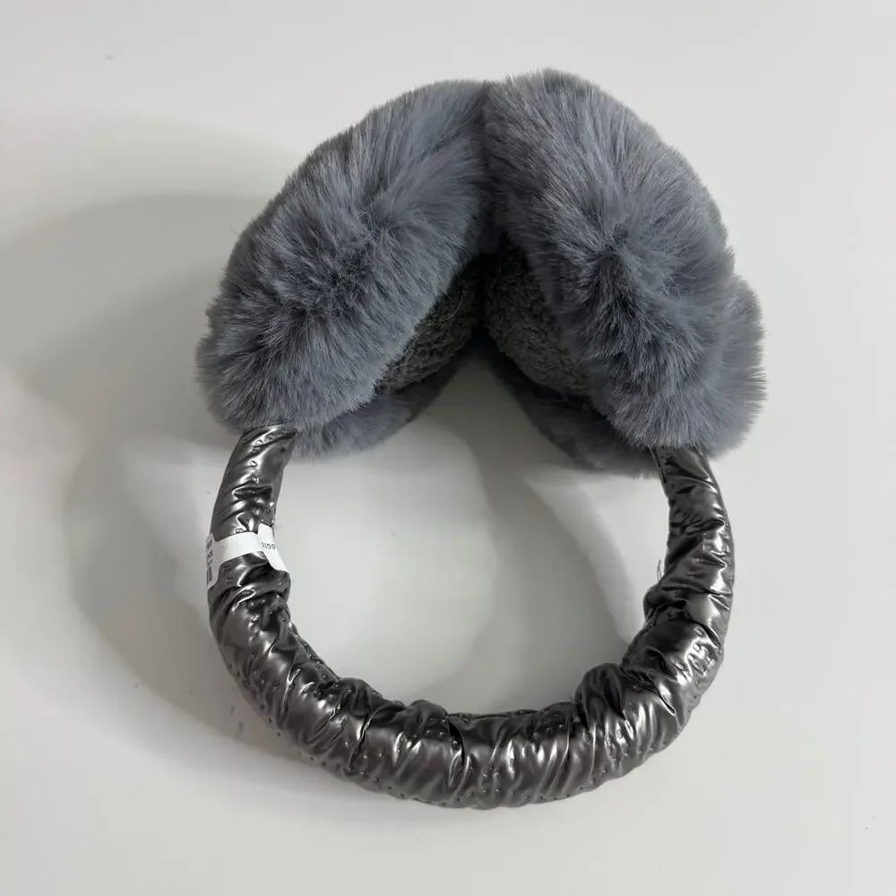 NWT ANTHROPOLOGIE Violet & Brooks Nylon Sport Earmuffs Gray Metallic One Size